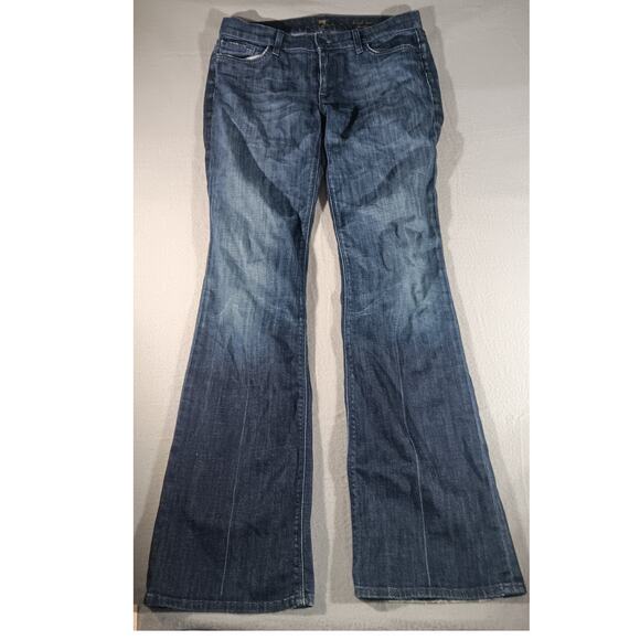 7 For All Mankind High Waist Bootcut Jeans Women’s M Stretch Denim USA Made - Picture 1 of 8